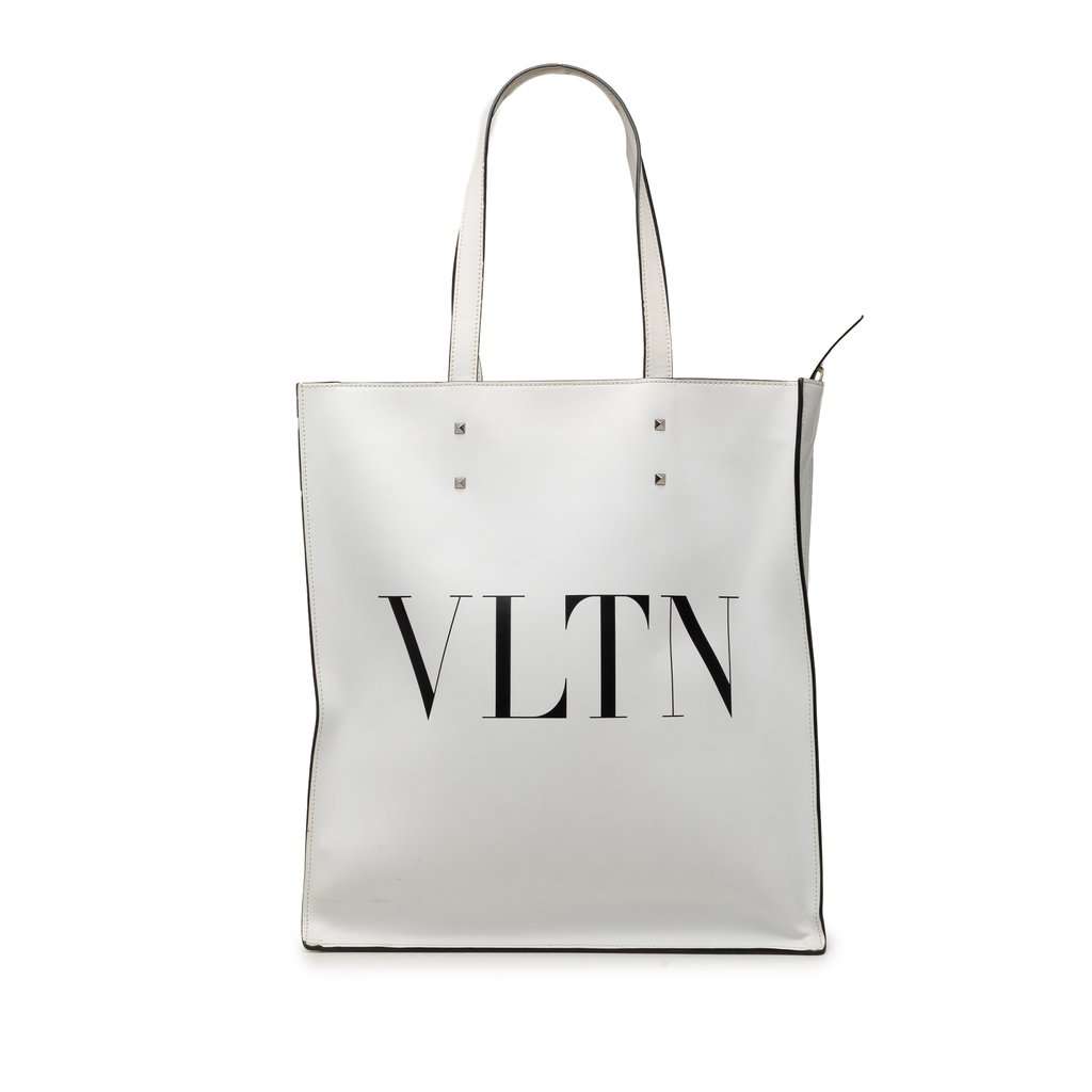 Valentino Leather Rockstud VLTN Satchel White Leather Very good - Front View