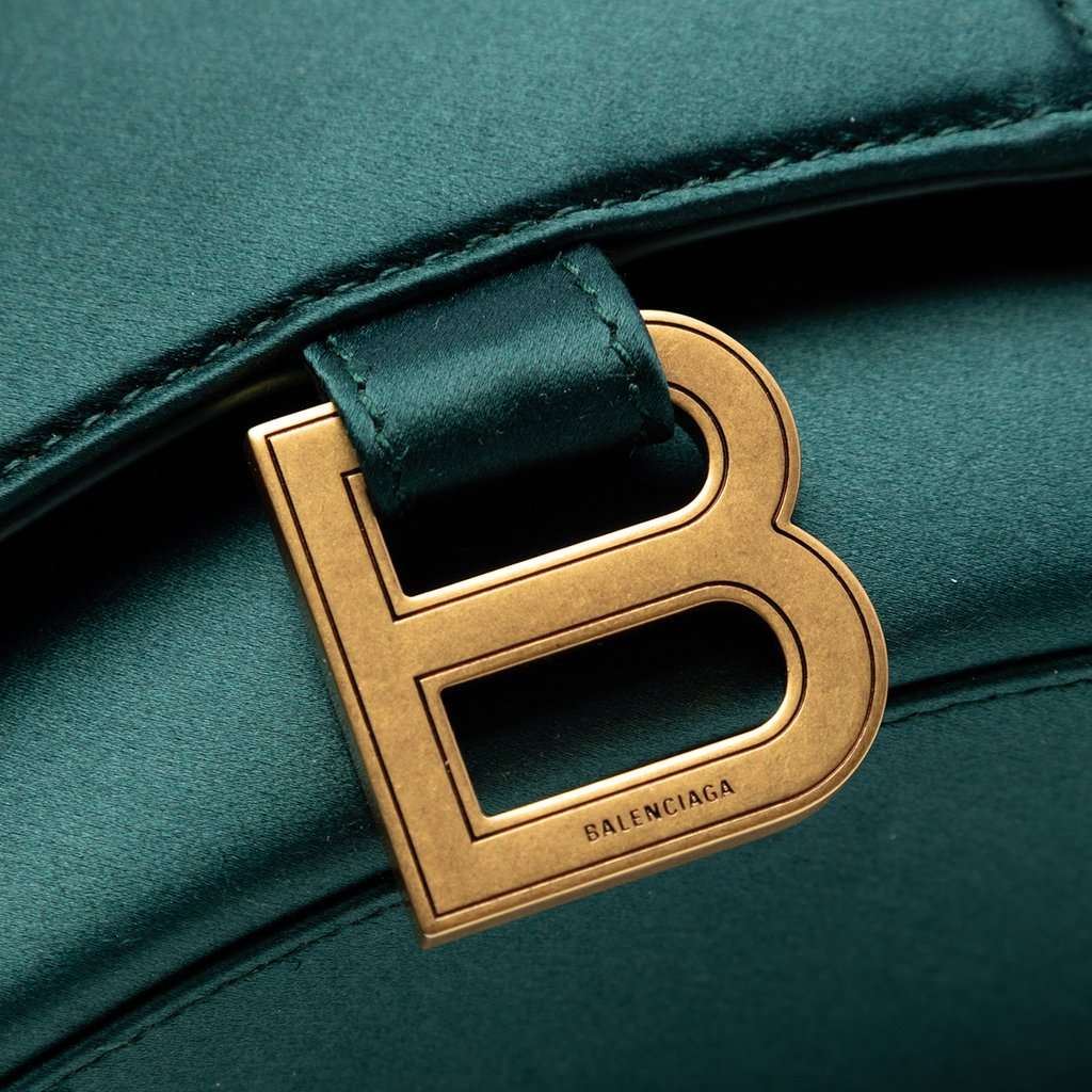 Balenciaga Satin Hourglass Top Handle Bag XS Green Very good condition - Box View