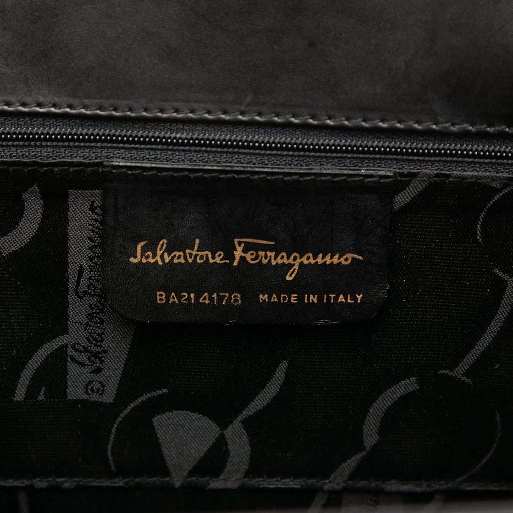 Salvatore Ferragamo Leather Vara Bow Satchel Black Leather Very good condition - Box View