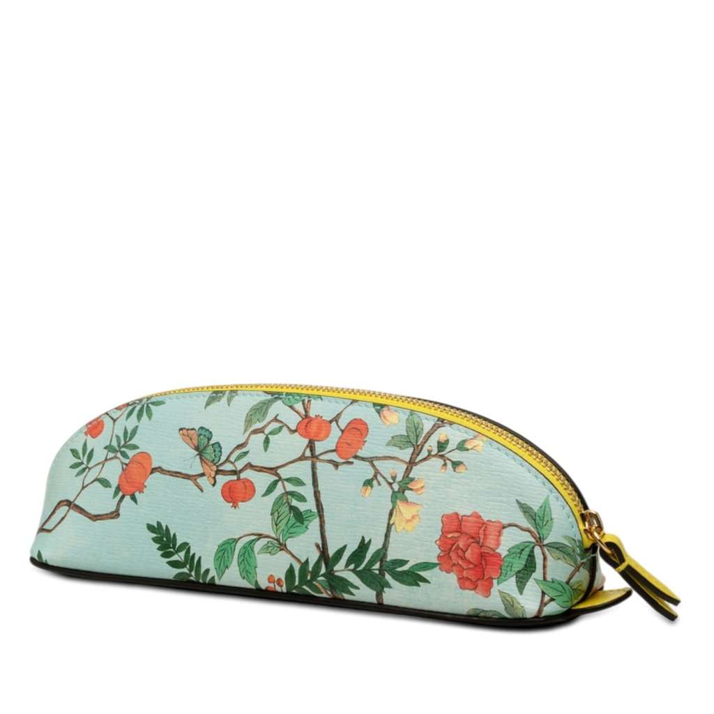 Gucci Calfskin Tian Pencil Case Blue Leather Very good - Back View