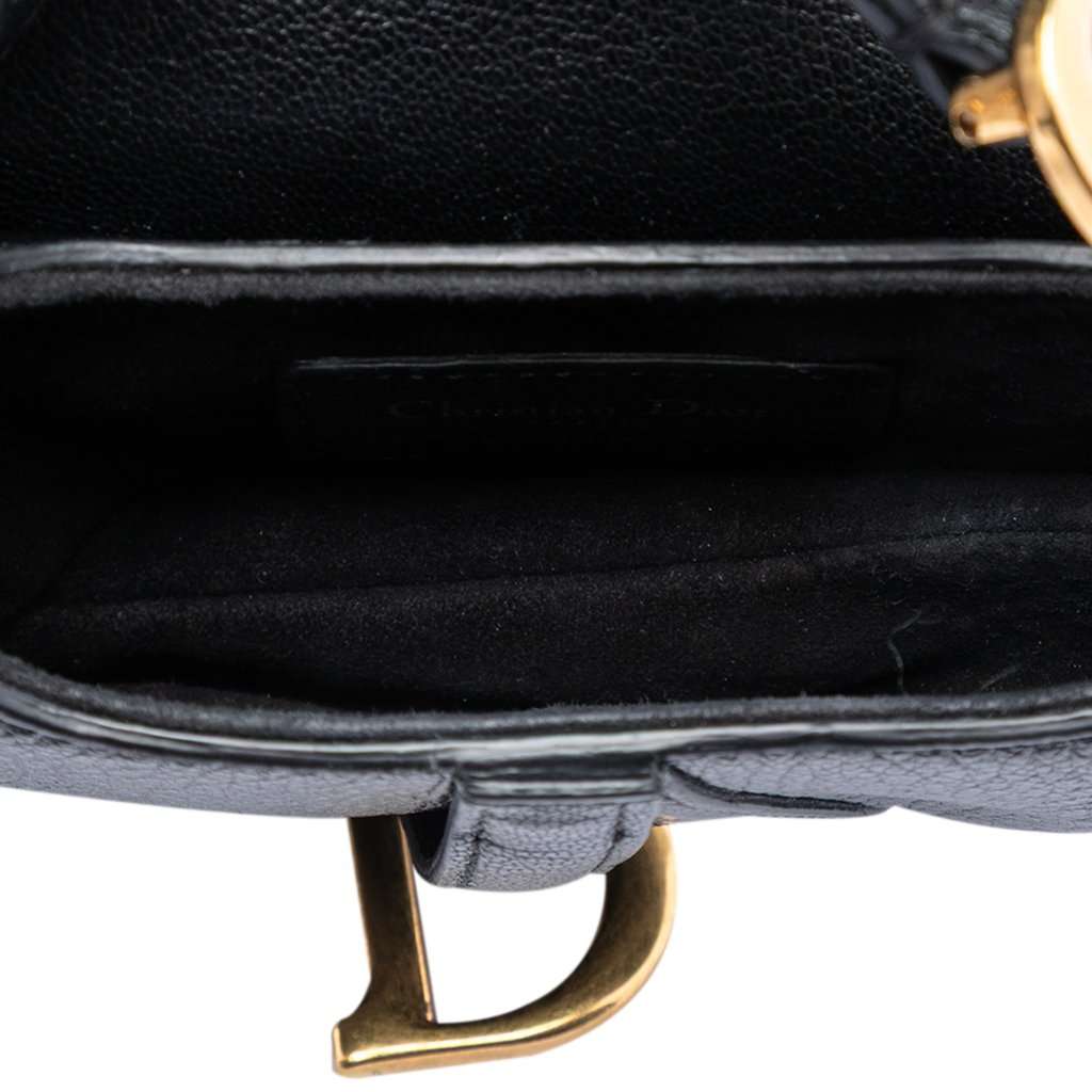 Dior Micro Goatskin Saddle Bag Black Leather Very good condition - Model View