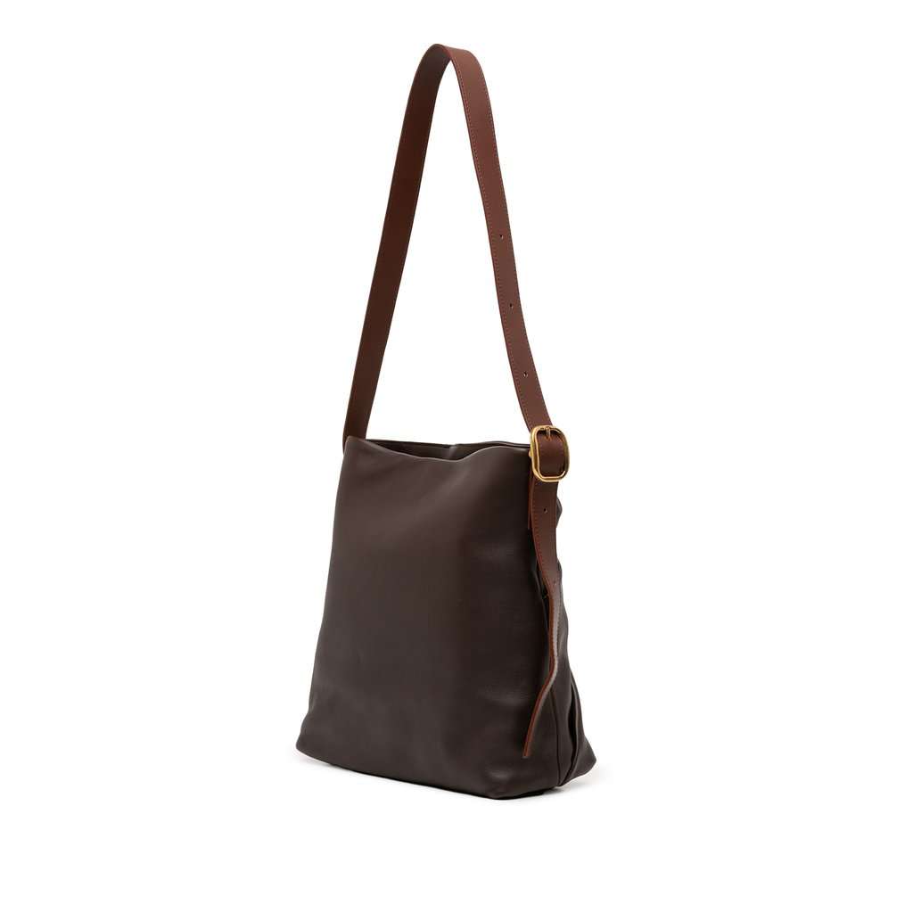 Loewe Mellow Nappa Draped Tote Brown Leather Very good - Back View