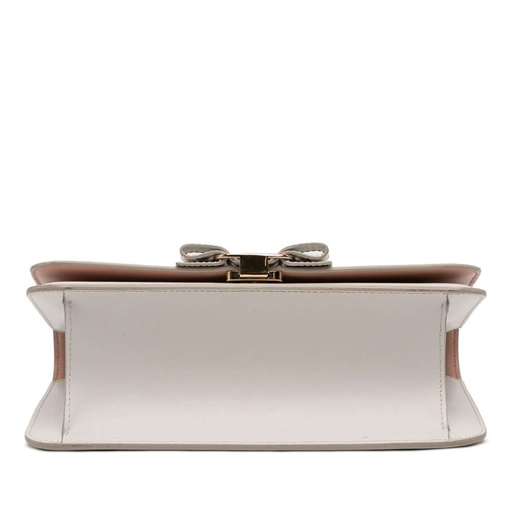 Salvatore Ferragamo Leather Vara Bow Chain Crossbody White Leather Very good condition - Inside View