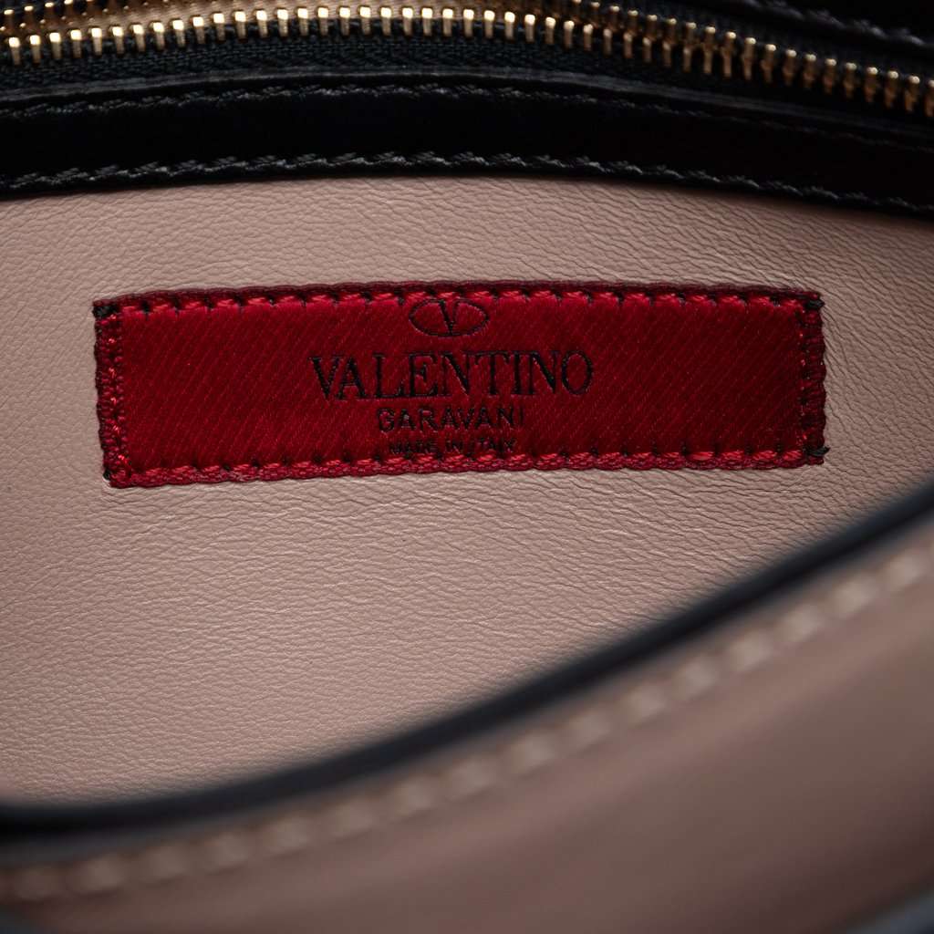 Valentino Nappa Rockstud Wristlet Clutch Black Leather Very good condition - Box View