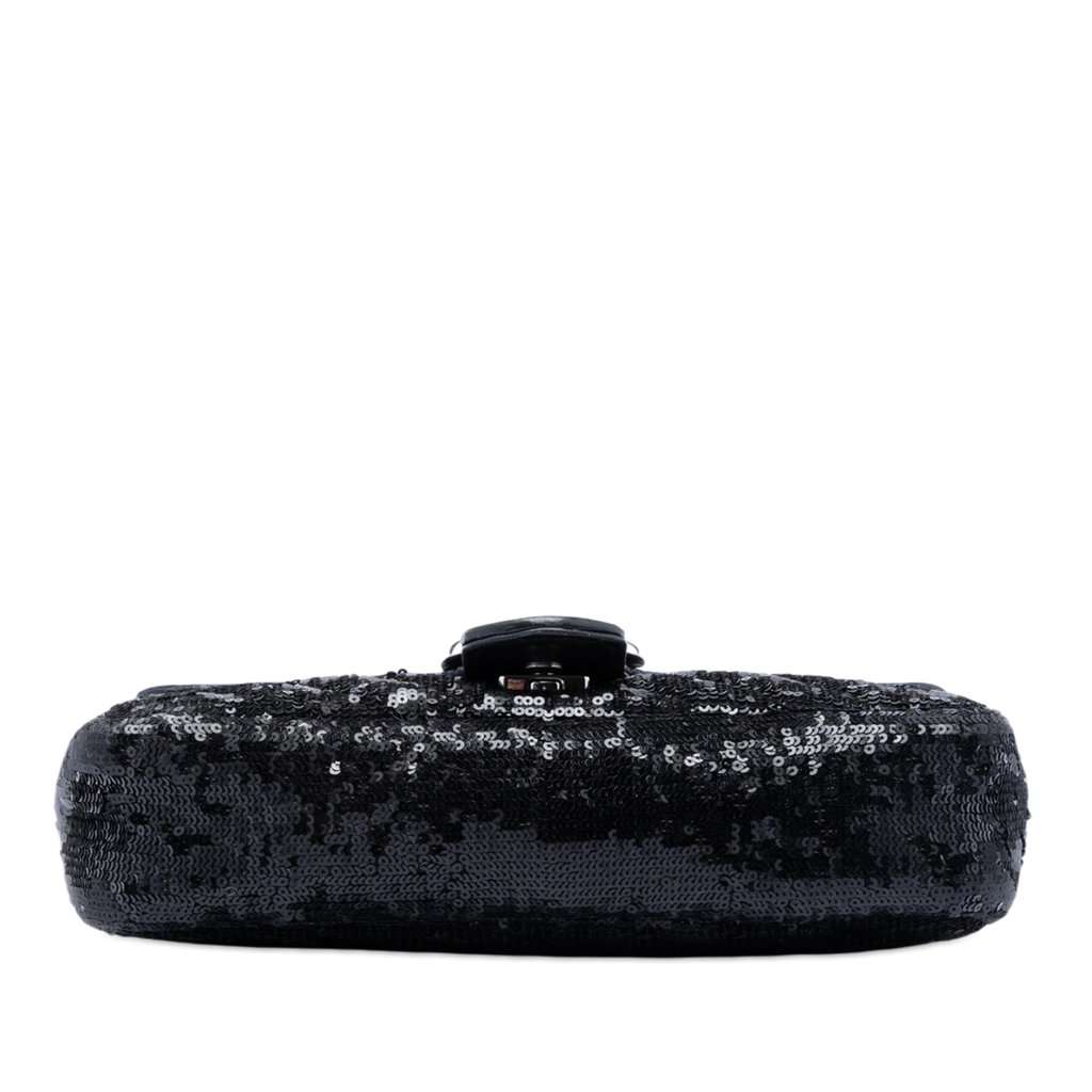Gucci Medium GG Marmont Matelasse Sequin and Leather Shoulder Bag Black Leather Very good condition - Inside View