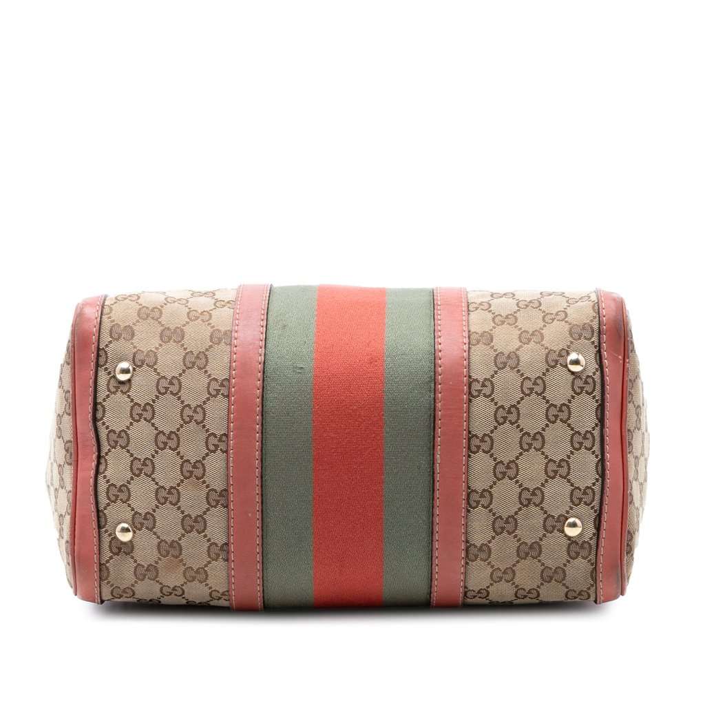 Gucci Medium GG Canvas Web Joy Boston Bag Beige Very good condition - Inside View