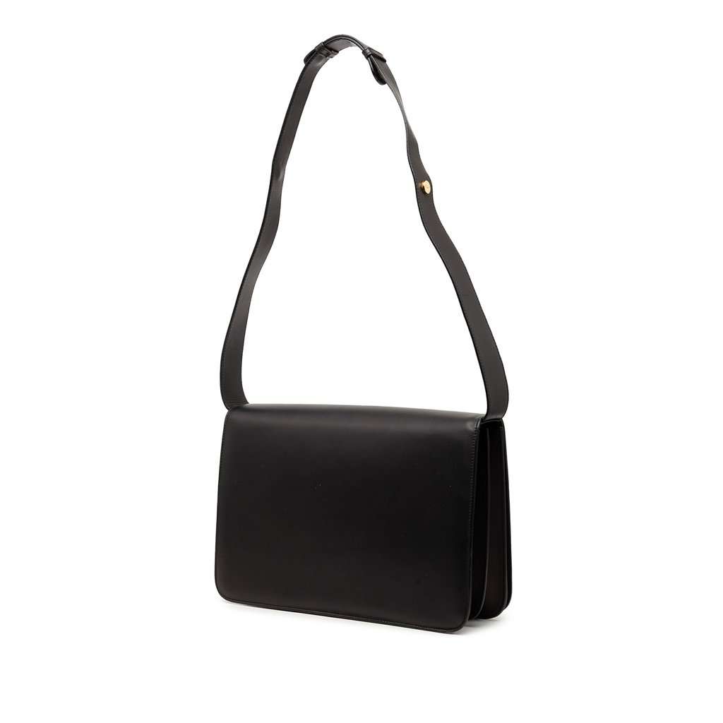 Salvatore Ferragamo Leather Wooden Gancini Shoulder Bag Black Leather Very good condition - Back View
