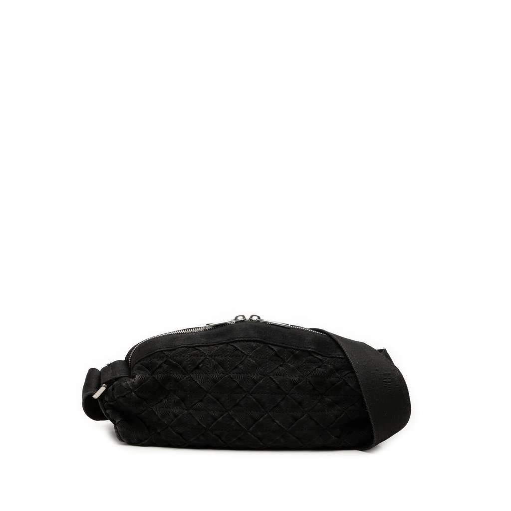Bottega Veneta Canvas Intrecciato Webbing Belt Bag Black Very good condition - Front View