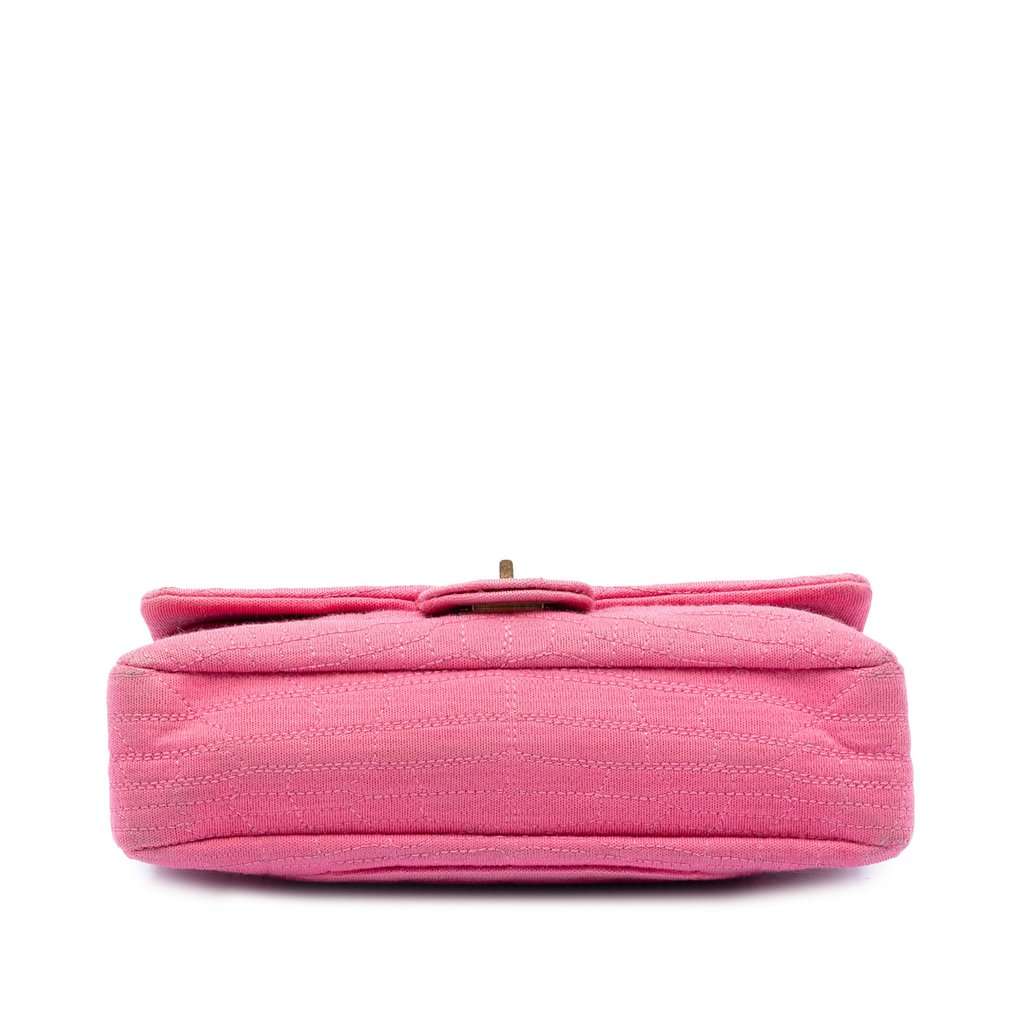Chanel Croc Quilted Jersey Reissue 2.55 Double Flap 225 Pink Very good condition - Inside View