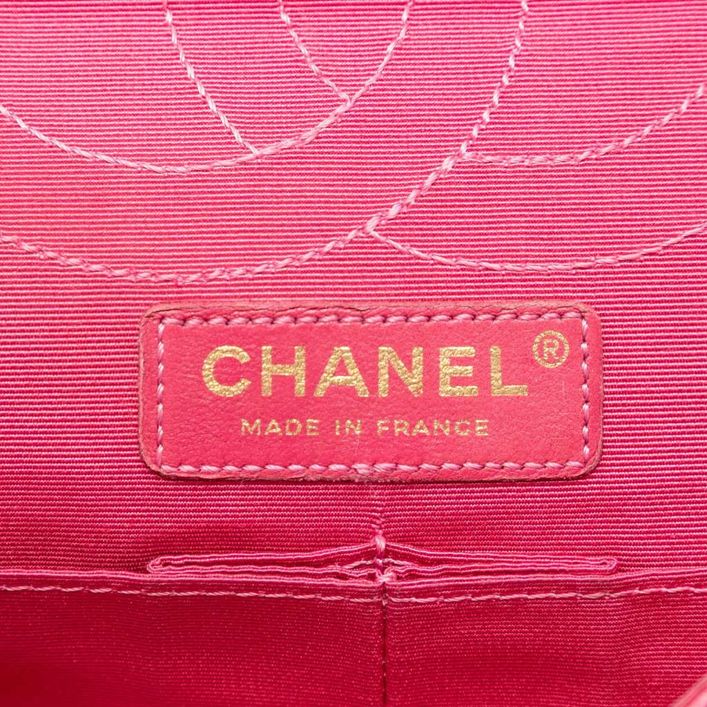 Chanel Croc Quilted Jersey Reissue 2.55 Double Flap 225 Pink Very good condition - Box View