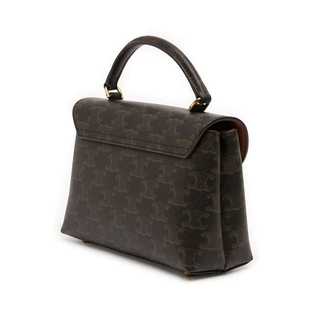 Celine Teen Triomphe Coated Canvas Nino Bag Brown Very good condition - Back View