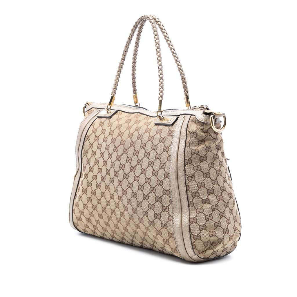 Gucci GG Canvas Bella Convertible Tote Beige Very good - Back View