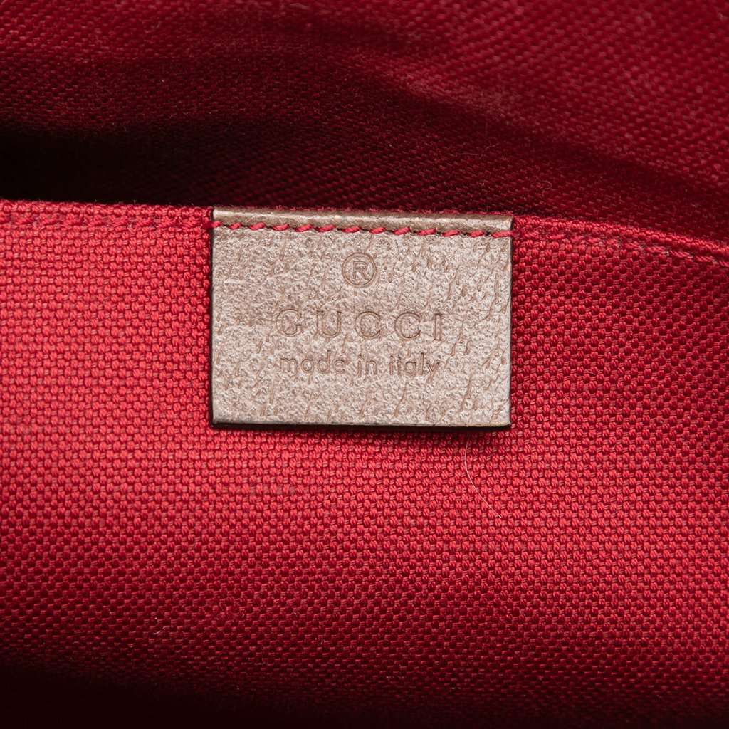 Gucci GG Supreme Textured Dollar Calfskin Retro Interlocking G Flap Messenger Bag Beige Very good condition - Box View