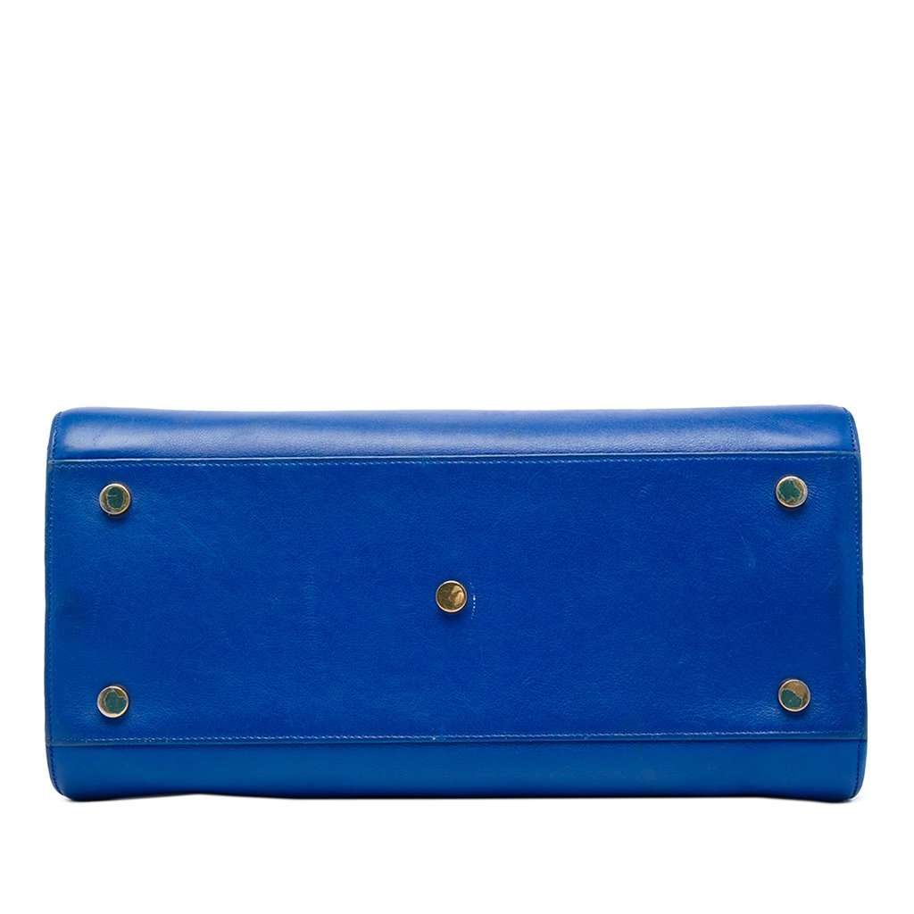 Saint Laurent Small Leather Sac De Jour Satchel Blue Leather Very good - Inside View