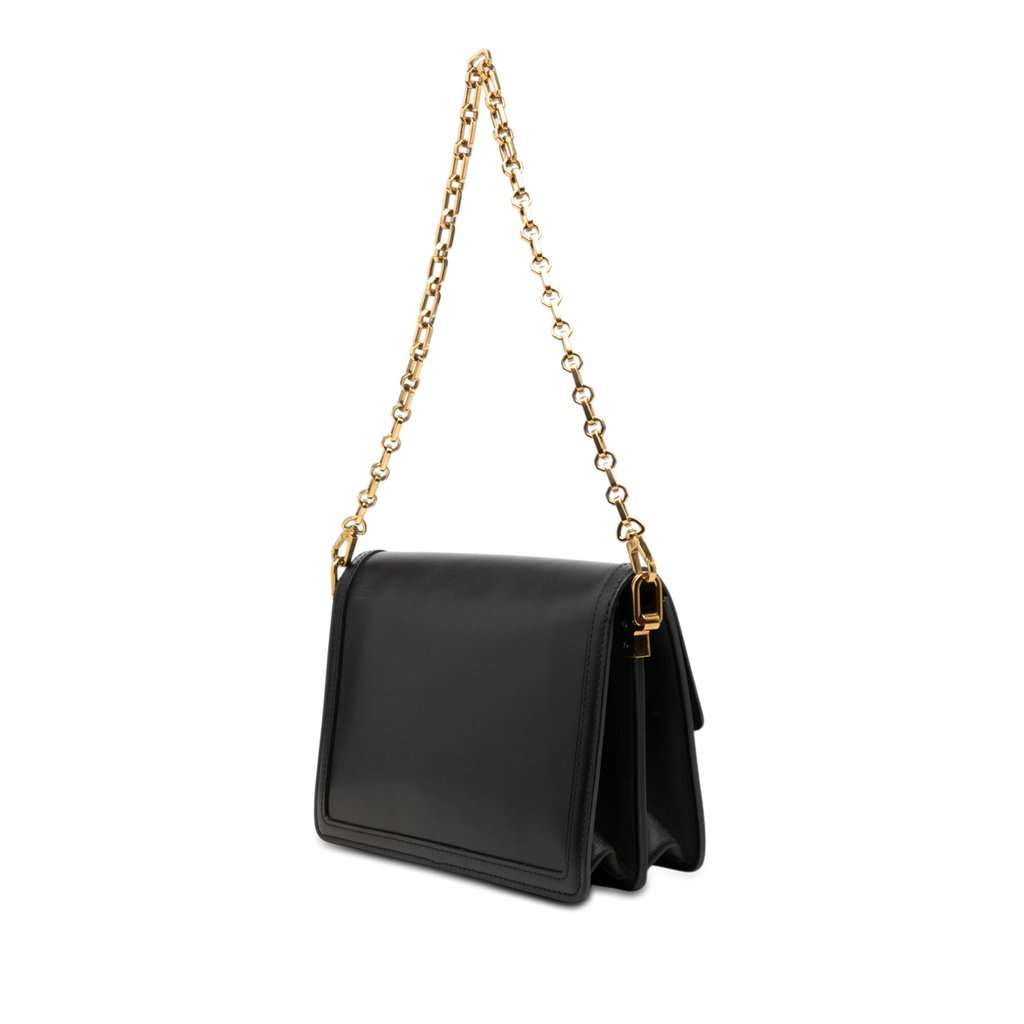 Louis Vuitton Calfskin Leather Dauphine MM Black Leather Very good condition - Back View