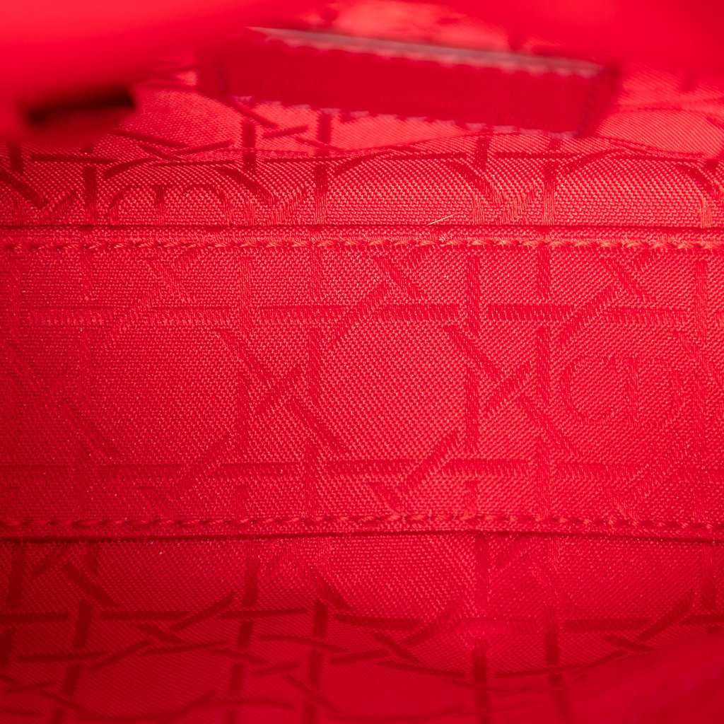 Dior Mini Patent Cannage Lady Dior Red Leather Very good condition - Model View