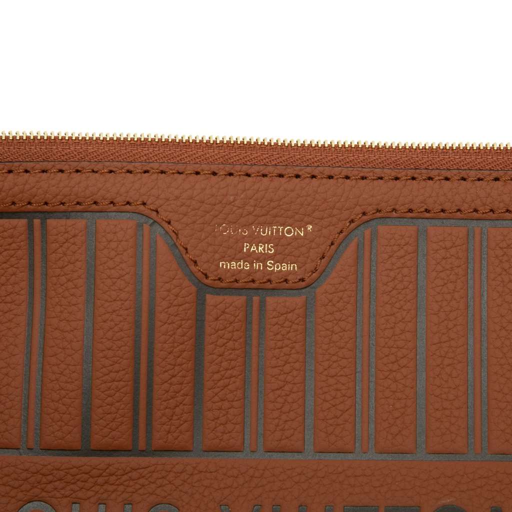 Louis Vuitton Inside Out Calfskin Neverfull MM Pouch Brown Leather Very good condition - Box View