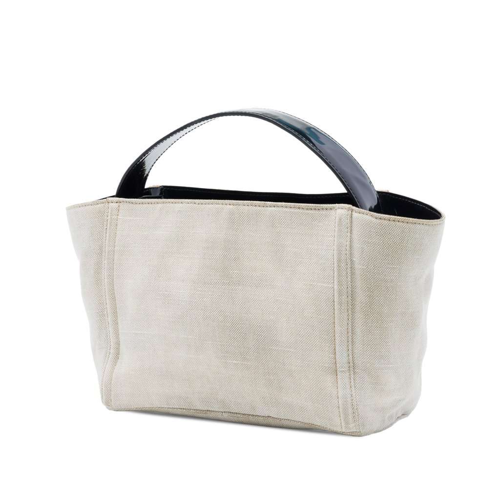 Prada Linen Blend Satchel Brown Very good - Back View