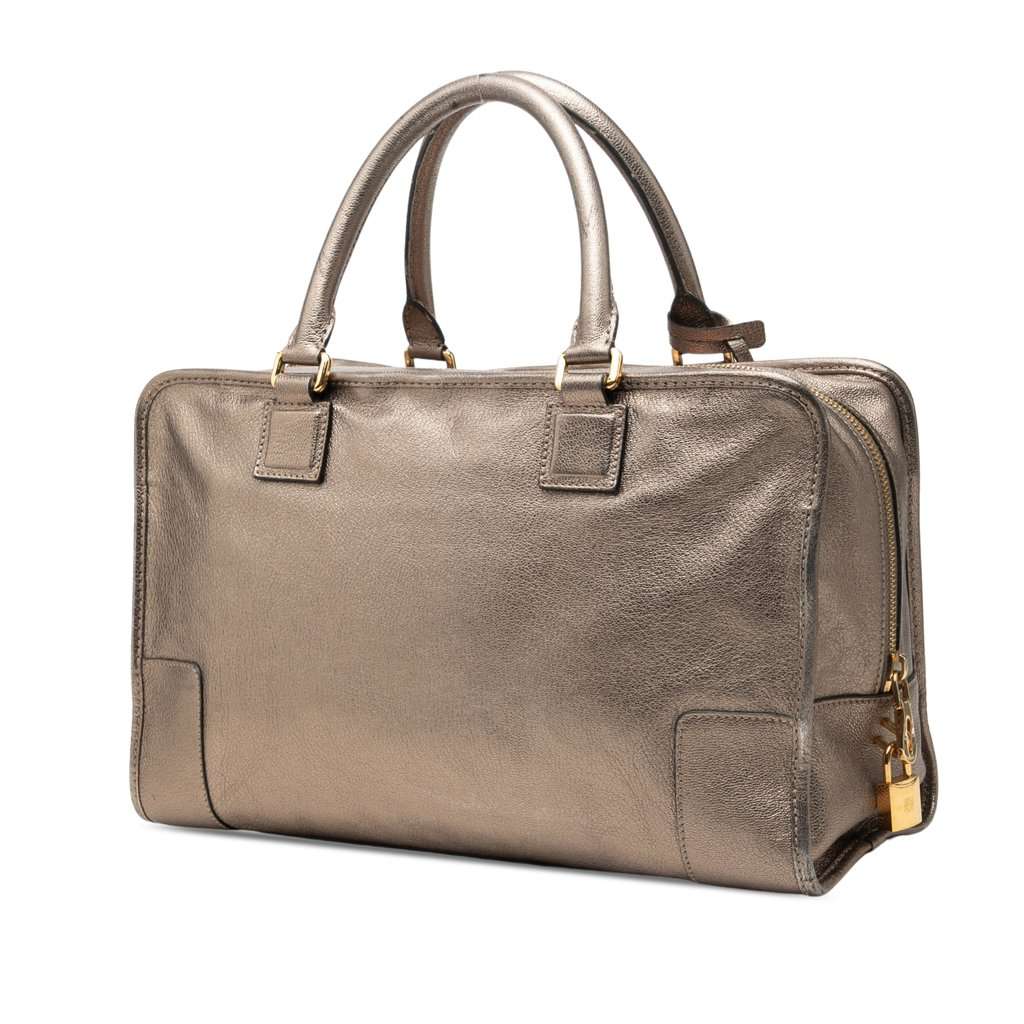 LOEWE Metallic Goatskin Amazona 36 Brown Leather Very good - Back View