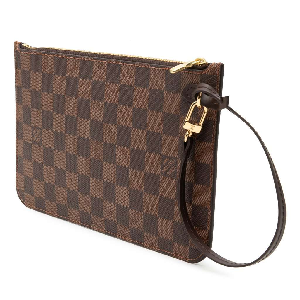 Louis Vuitton Damier Ebene Neverfull MM Pouch Brown Very good - Back View