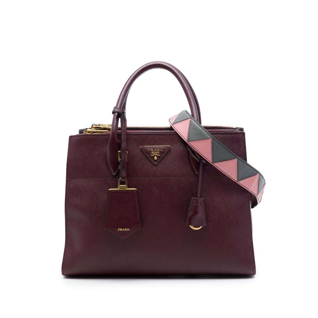 Prada Saffiano Greche Paradigme Bag Red Leather Very good - Front View