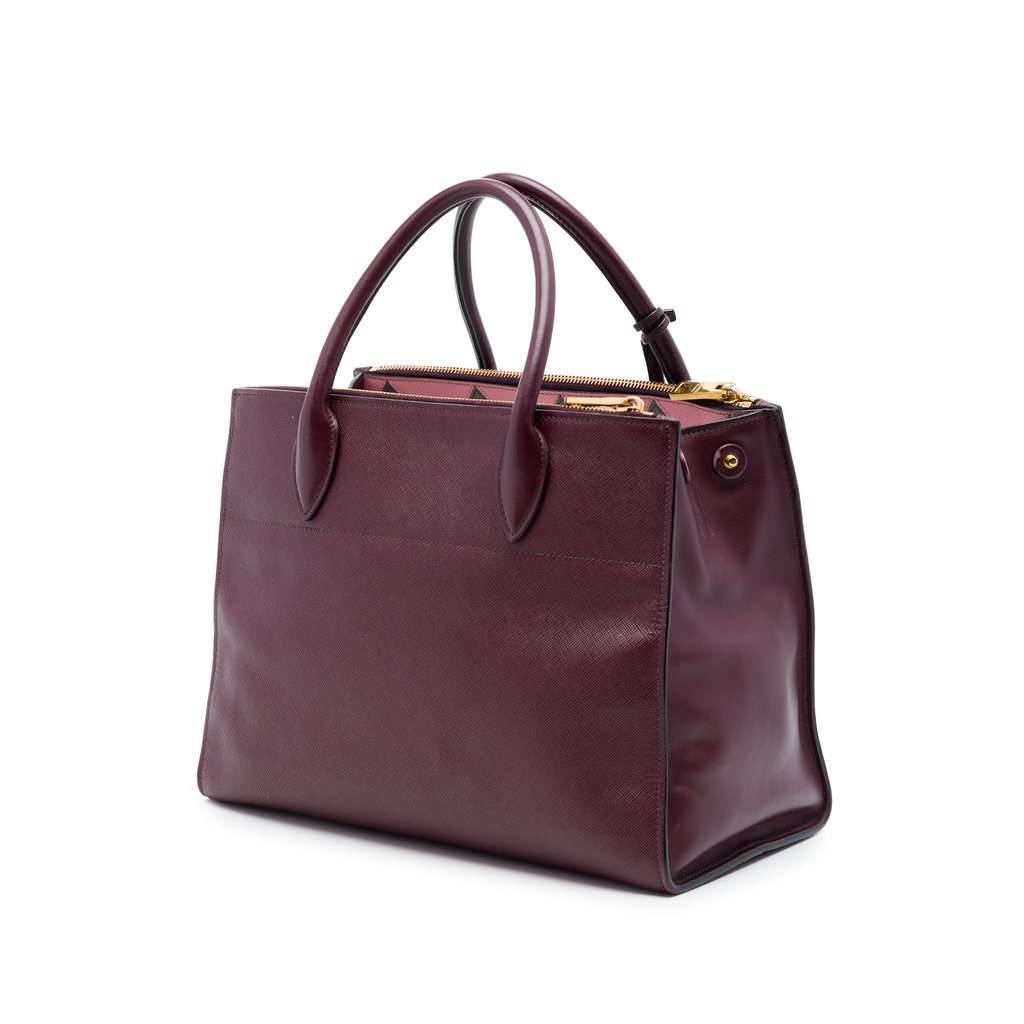 Prada Saffiano Greche Paradigme Bag Red Leather Very good - Back View