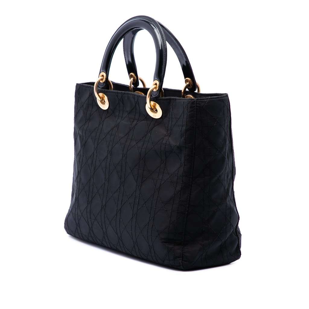Dior Large Nylon Cannage Lady Dior Black Very good condition - Back View
