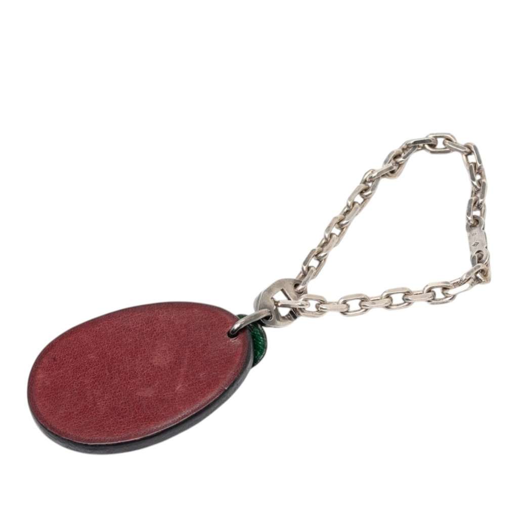 Hermès Leather Plum Bag Charm Red Leather Very good condition - Back View