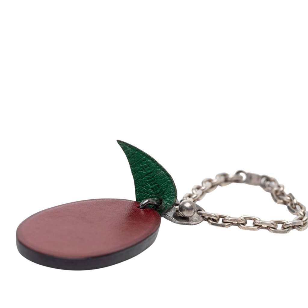 Hermès Leather Plum Bag Charm Red Leather Very good condition - Inside View