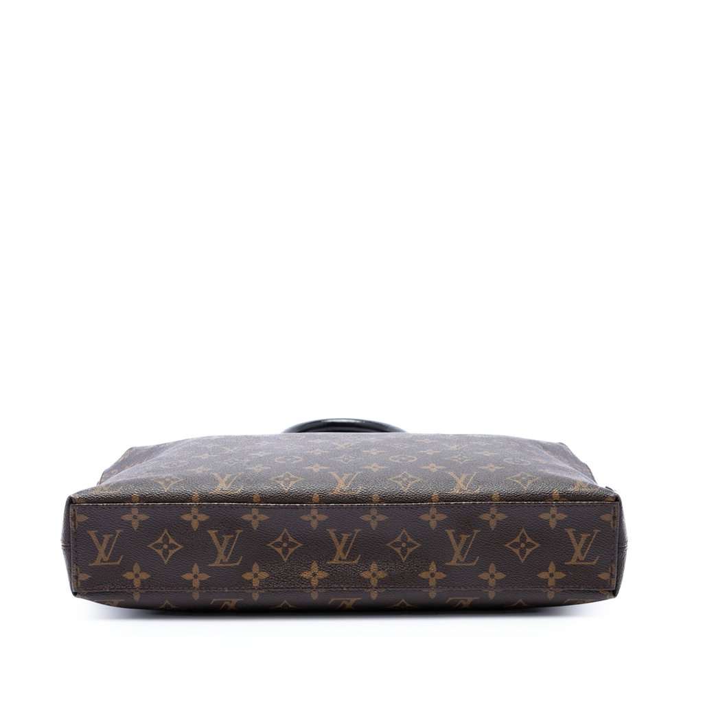 Louis Vuitton Monogram Macassar Porte Documents Jour Brown Very good - Inside View