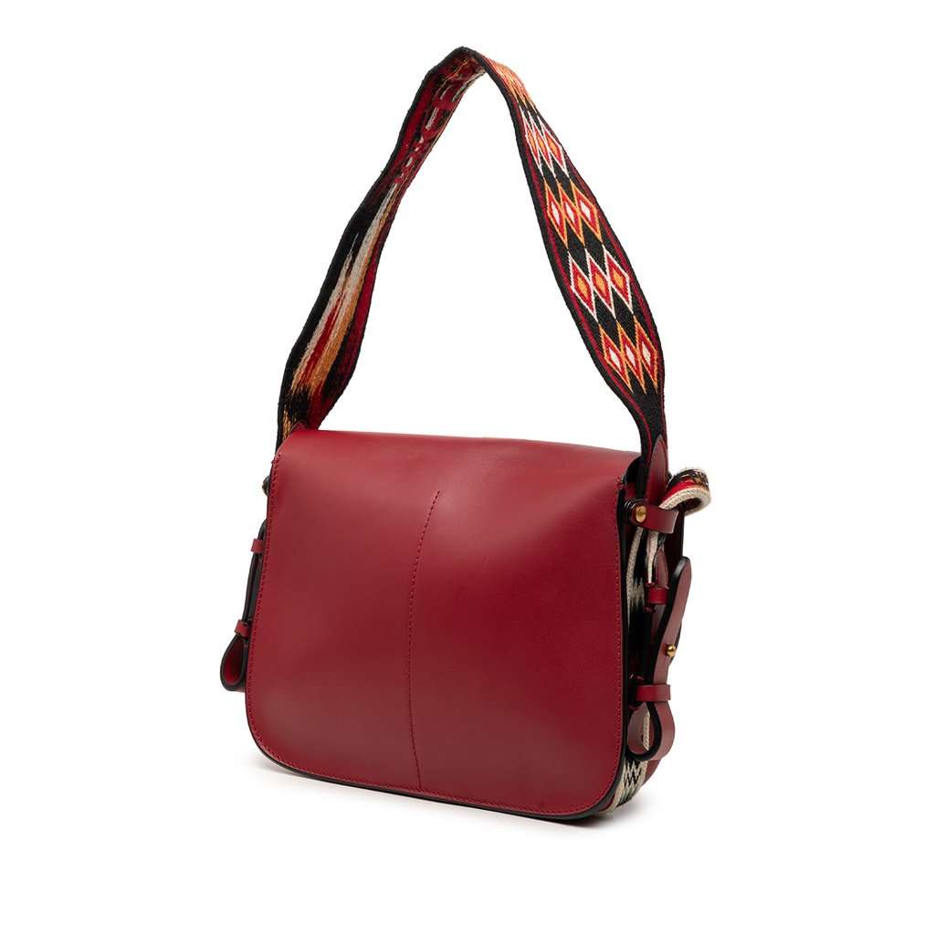 Dior Calfskin DiorOdeo Flap Red Leather Very good condition - Back View