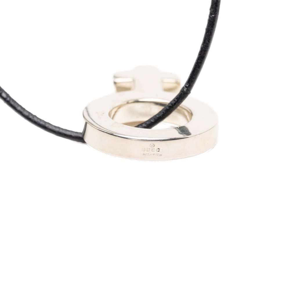 Gucci Leather and Sterling Silver Venus Symbol Pendant Necklace Silver Metal Very good - Inside View