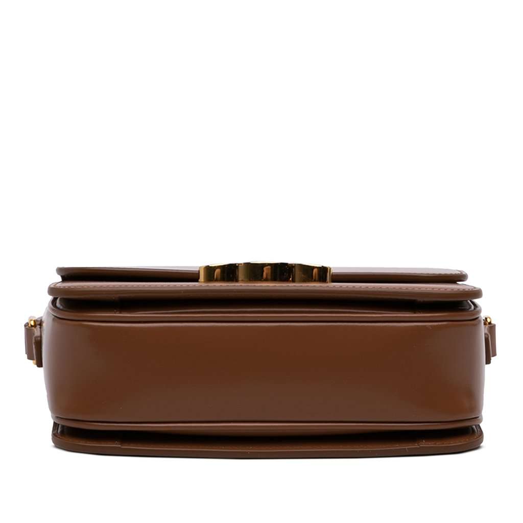 Celine Teen Shiny Calfskin Triomphe Crossbody Brown Leather Very good - Inside View