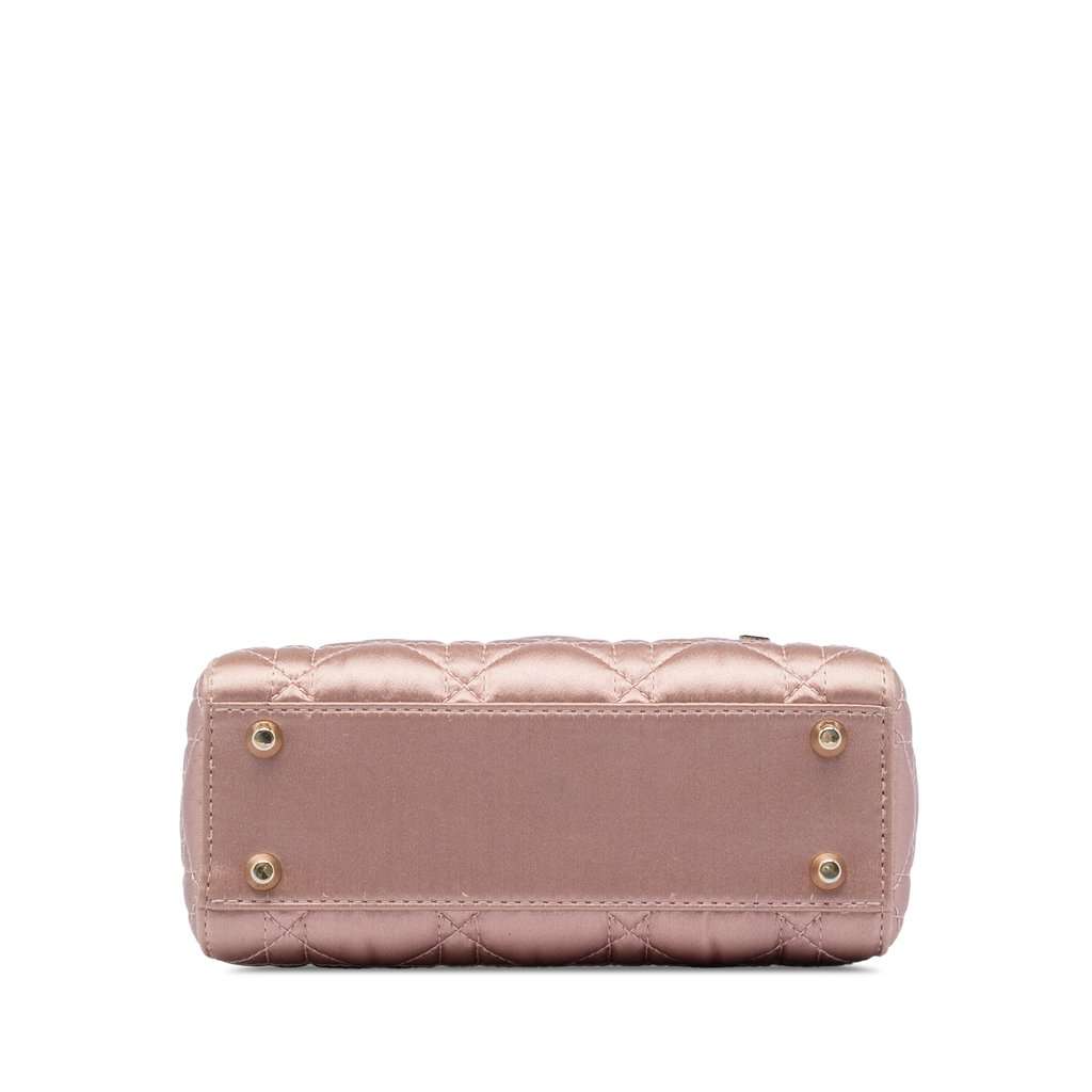 Dior Mini Satin Cannage Swarovski Crystal Lady Dior Pink Very good condition - Inside View