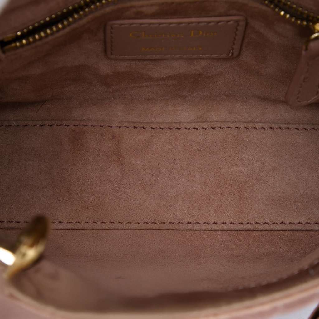 Dior Mini Satin Cannage Swarovski Crystal Lady Dior Pink Very good condition - Model View