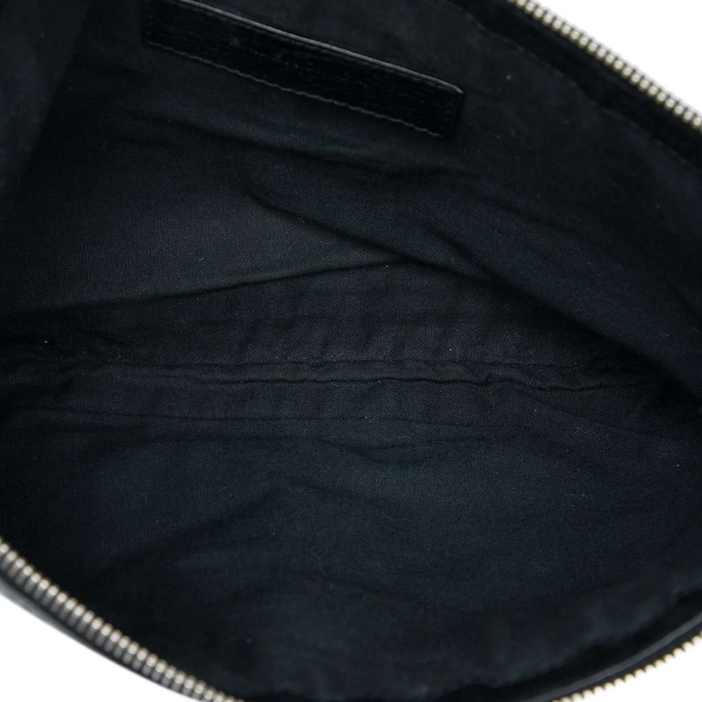 Balenciaga Lambskin Motocross Classic Clip M Clutch Black Leather Very good - Model View