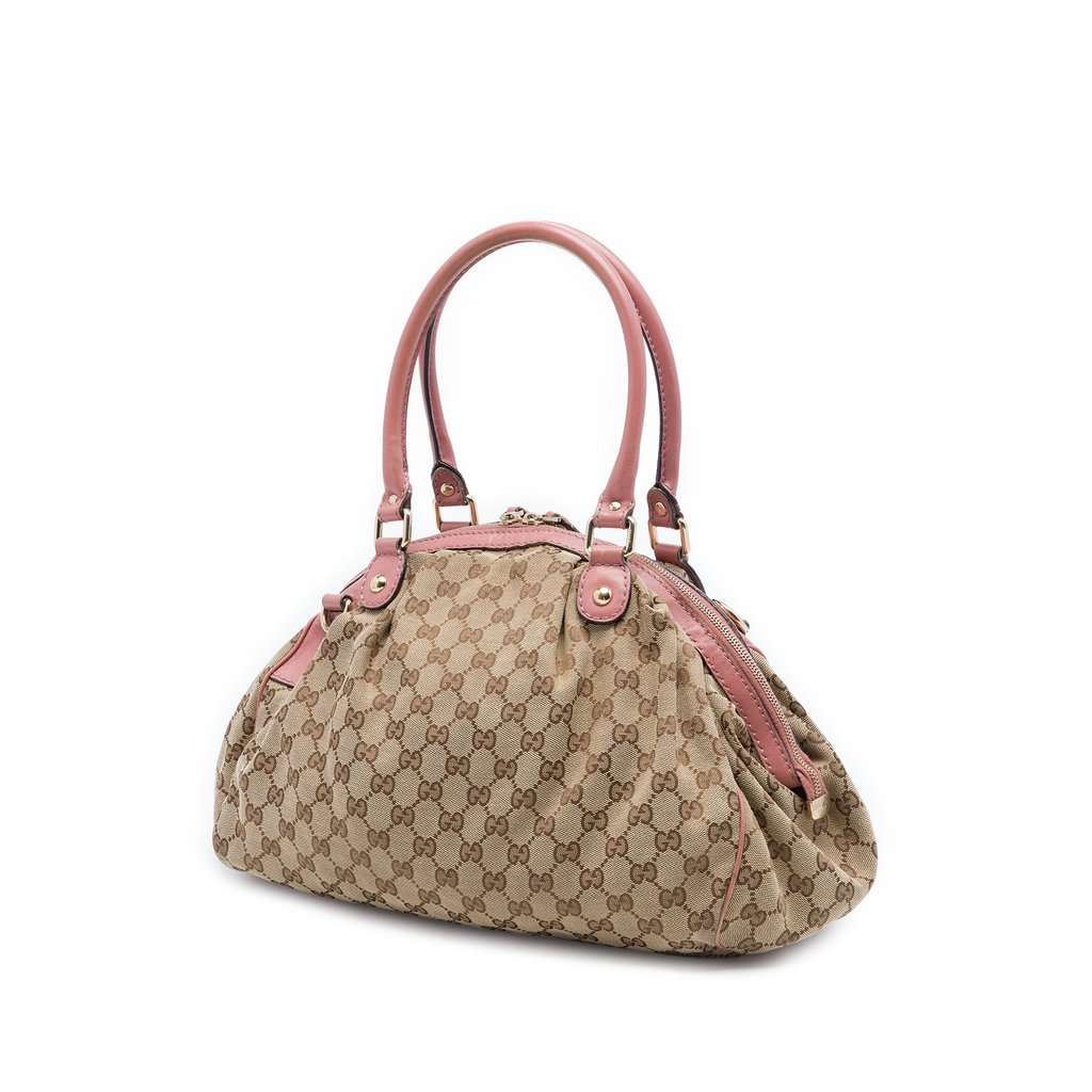 Gucci GG Canvas Sukey Satchel Beige Very good condition - Back View