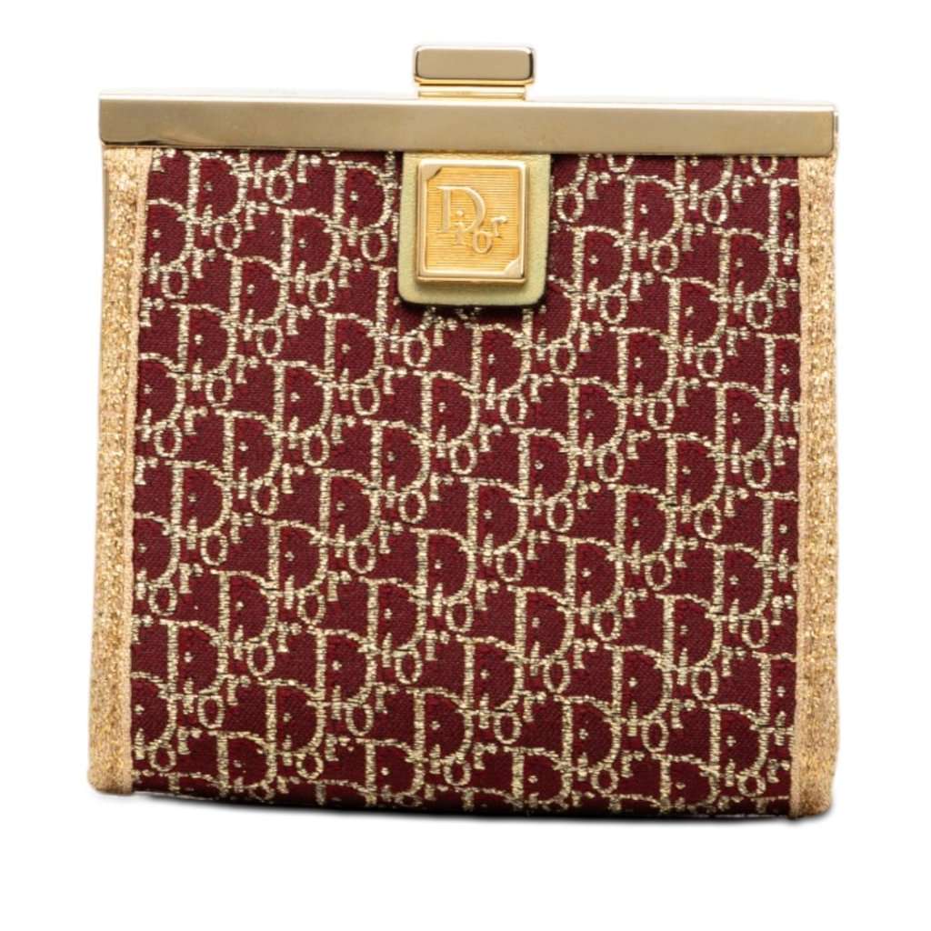 Dior Diorissimo Trotter Canvas Kiss Lock Coin Pouch Red Very good - Front View
