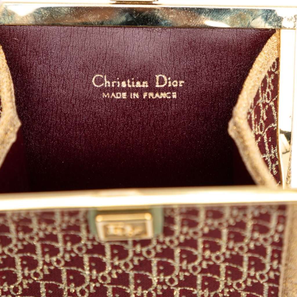 Dior Diorissimo Trotter Canvas Kiss Lock Coin Pouch Red Very good - Box View