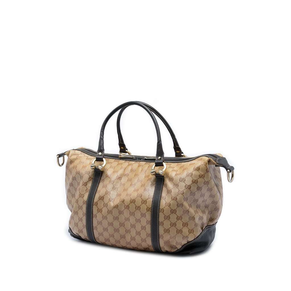 Gucci GG Crystal Horsebit Nail Boston Bag Beige Very good - Back View
