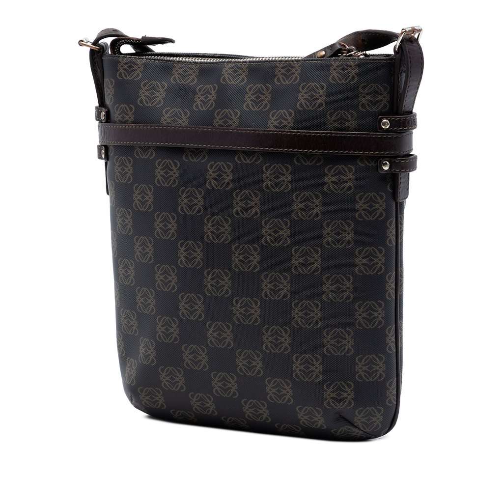 Loewe Anagram Coated Canvas Crossbody Brown Very good condition - Back View