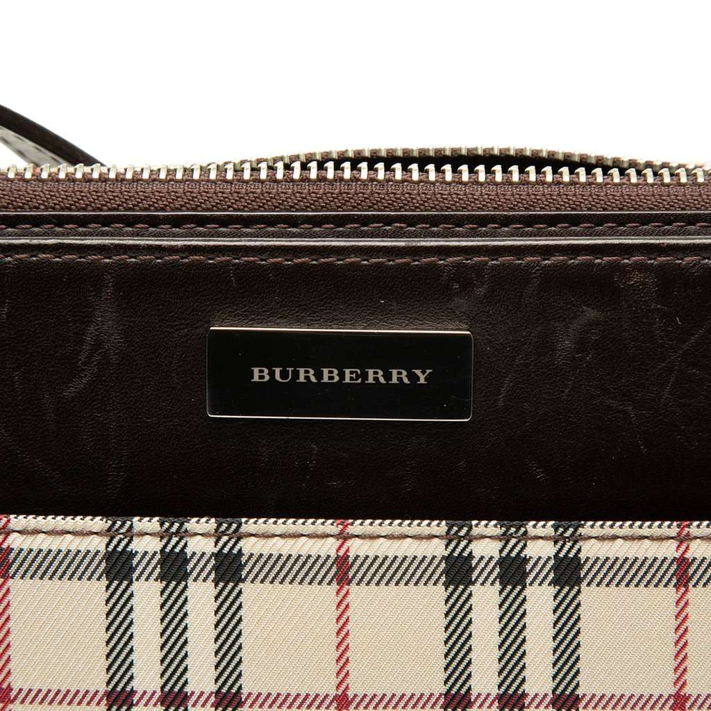 Burberry House Check Canvas Shoulder Bag Beige Very good - Box View