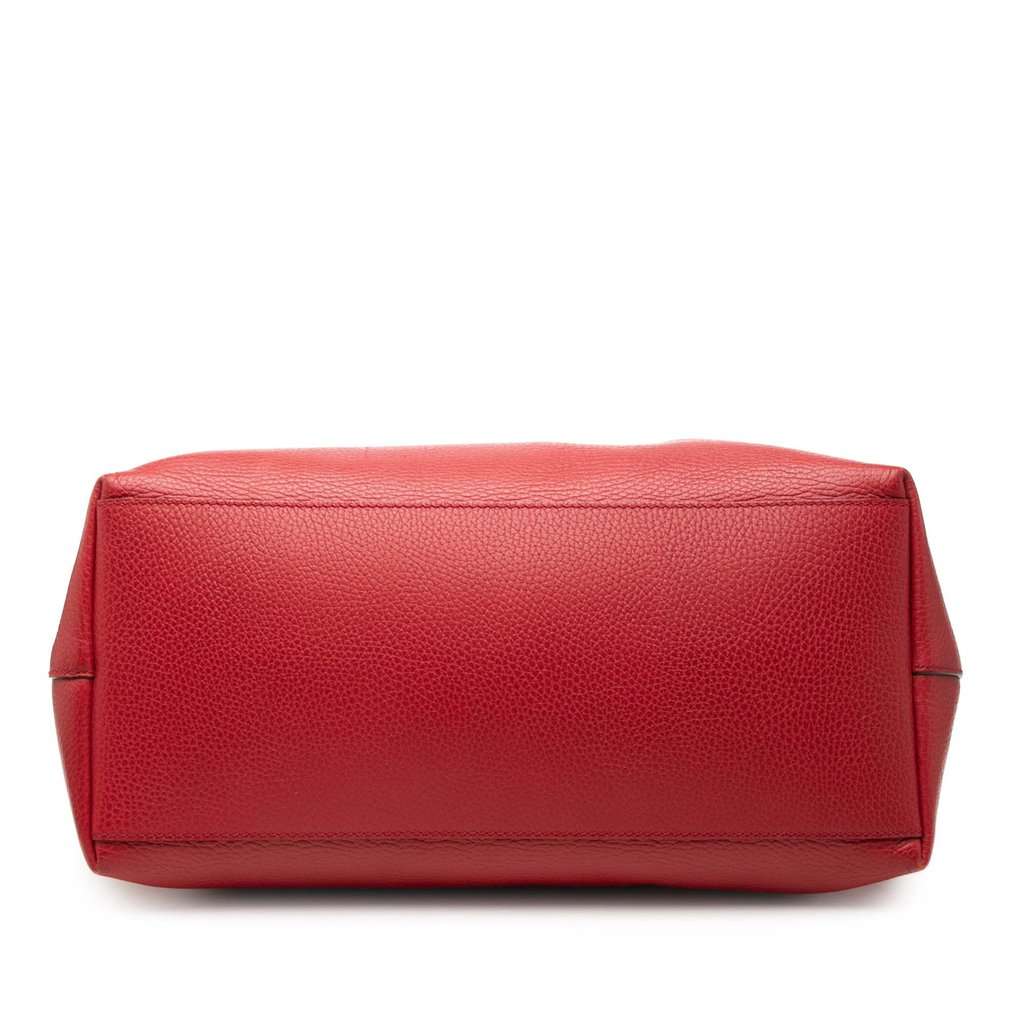 Gucci Large Dollar Calfskin GG Charm Dome Satchel Red Leather Very good condition - Inside View