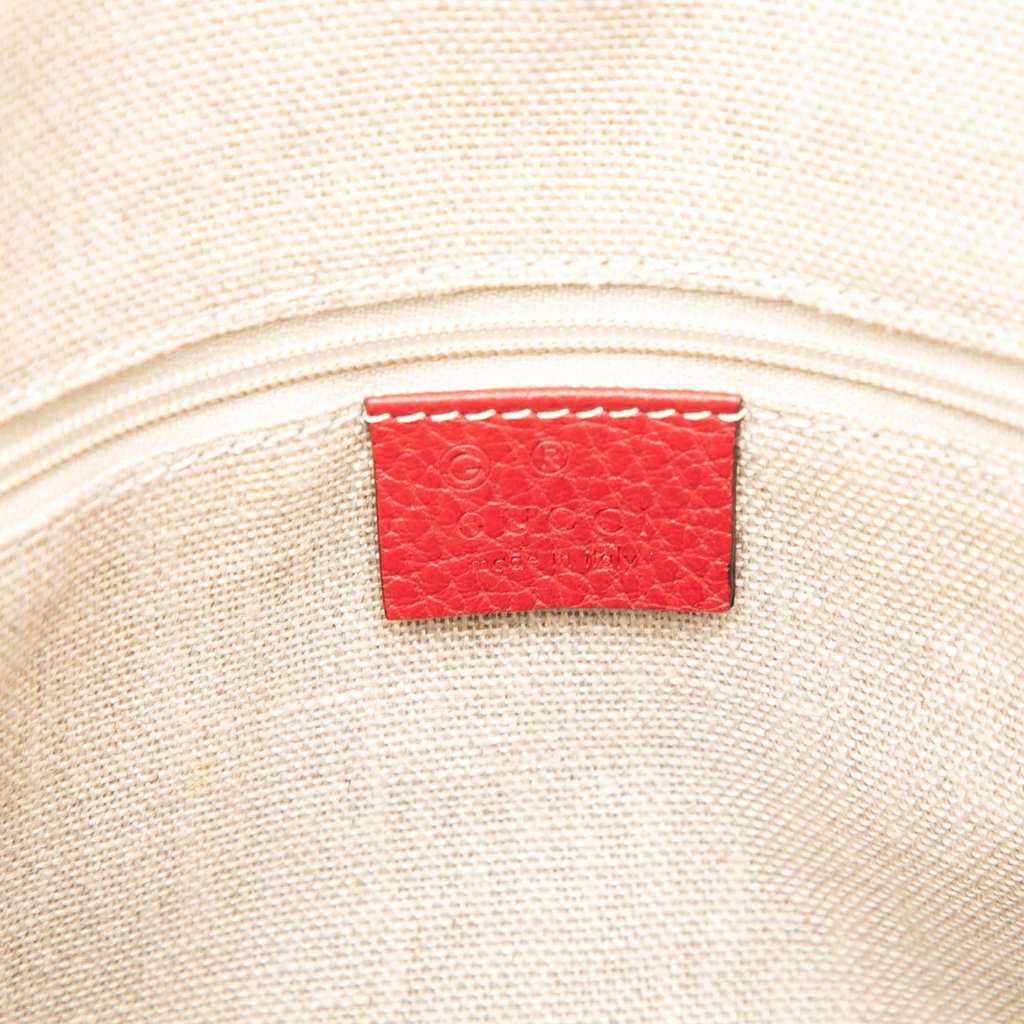 Gucci Large Dollar Calfskin GG Charm Dome Satchel Red Leather Very good condition - Box View