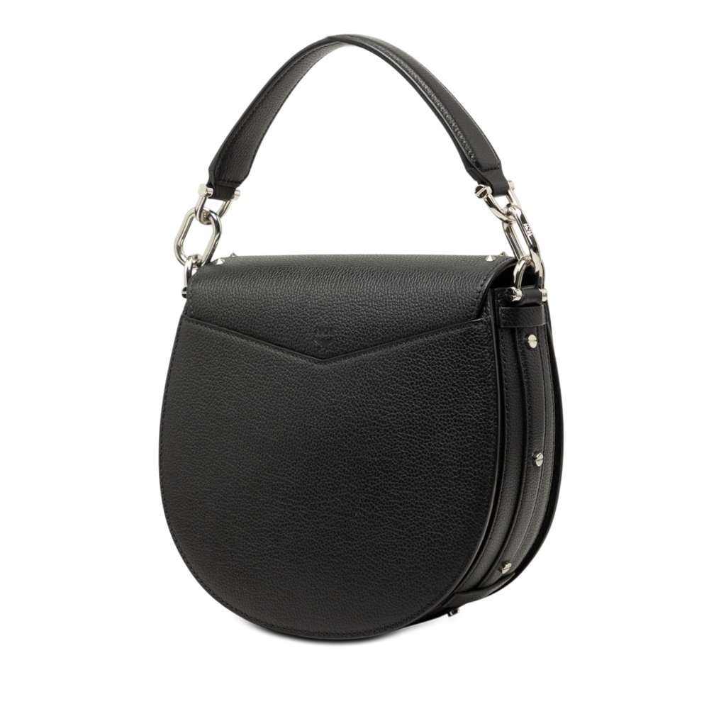 MCM Studded Leather Patricia Satchel Black Leather Very good - Back View