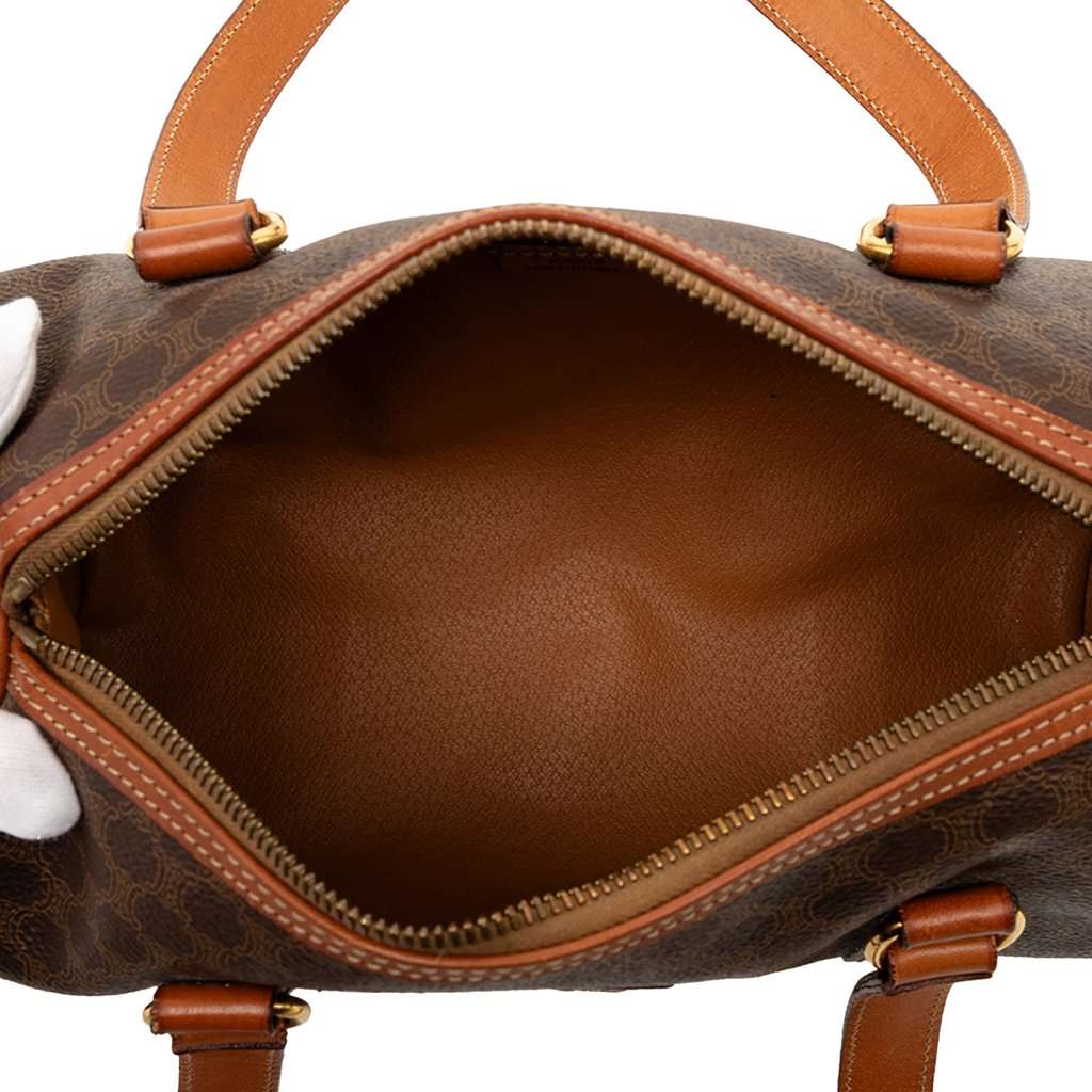Celine Macadam Coated Canvas Shoulder Bag Brown Very good condition - Model View