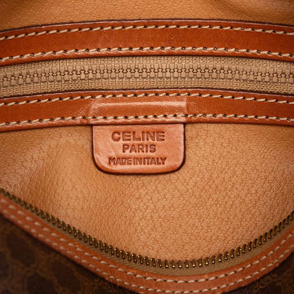 Celine Macadam Coated Canvas Shoulder Bag Brown Very good condition - Box View