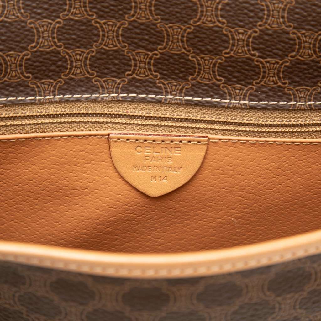 Celine Macadam Coated Canvas Crossbody Brown Very good - Box View