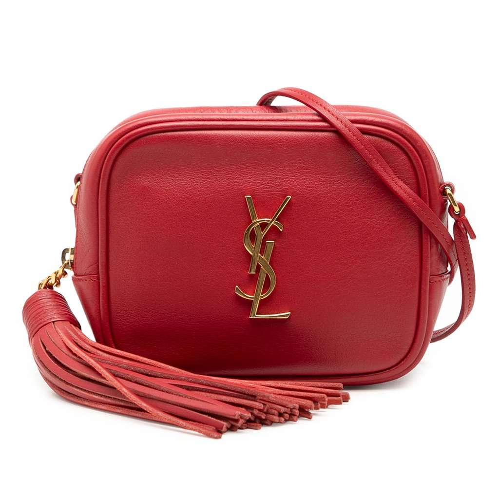 Saint Laurent Calfskin Monogram Blogger Bag Red Leather Very good - Front View