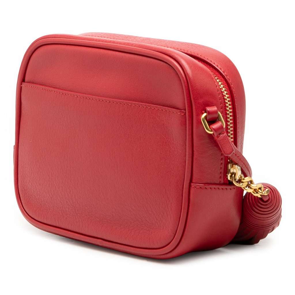 Saint Laurent Calfskin Monogram Blogger Bag Red Leather Very good - Back View
